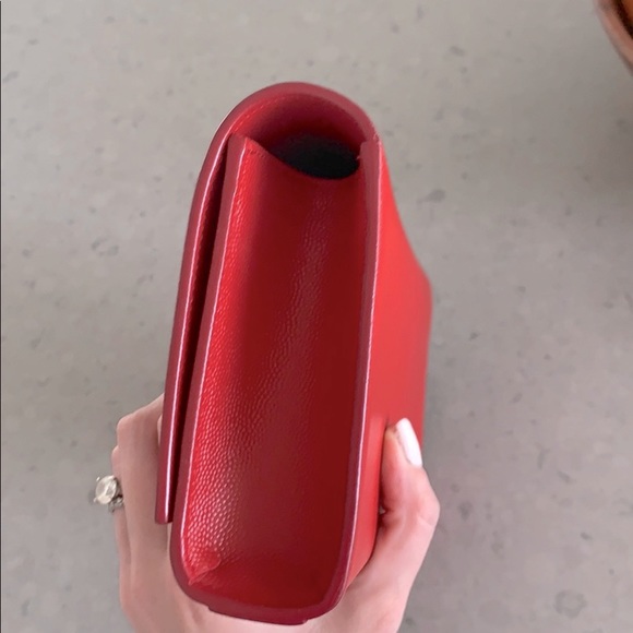 Saint Laurent red Cassandra clutch - Picture 8 of 8